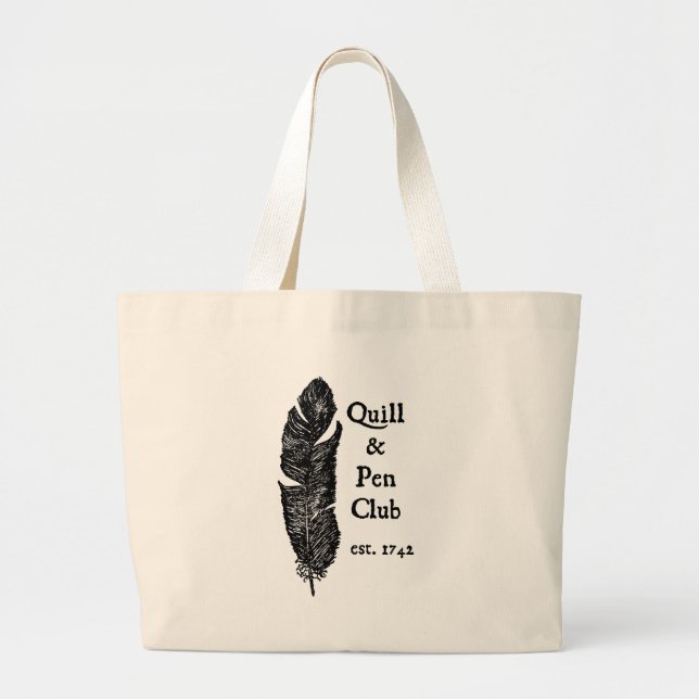 Quill and Pen Totebag Large Tote Bag (Front)