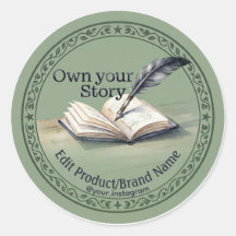 Quill Book Own Your Story Custom Product Label