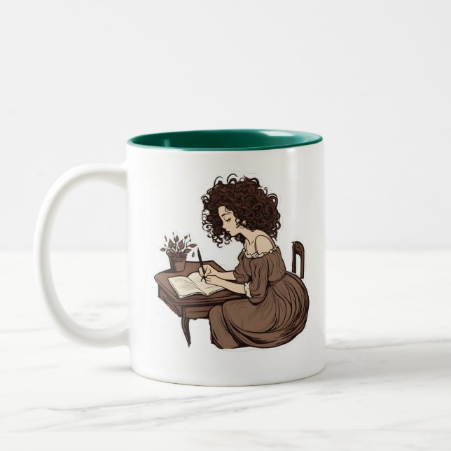 Quill & Curls: A Journalling Moment Mug (Left)