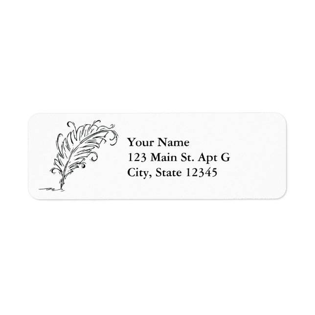 Quill Pen Address Label Return Address Label (Front)