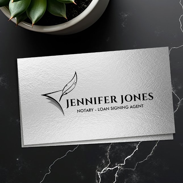 Quill Pen and Paper Notary  Business Card (Creator Uploaded)