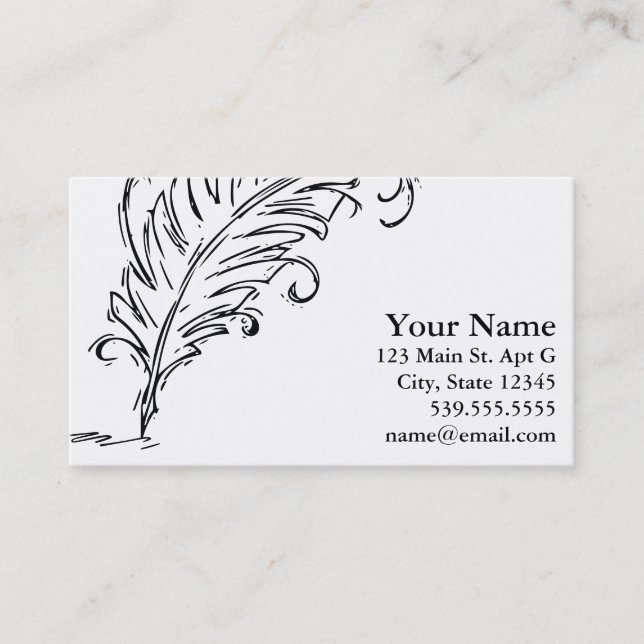 Quill Pen Business Card (Front)
