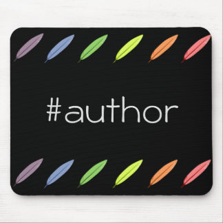Quill pens and author hashtag mouse pad