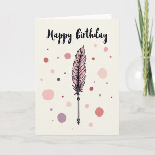 Quill Script Birthday Wish Card