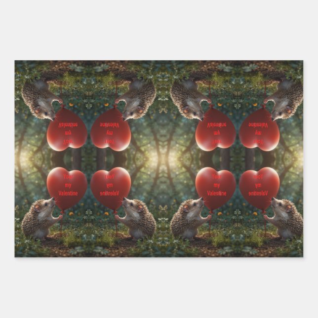 Quill You Be My Valentine Wrapping Paper Sheet (Front 2)