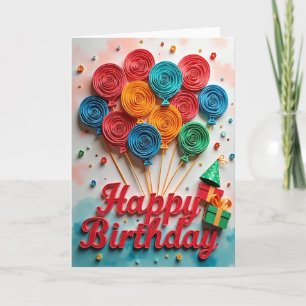 Quilled Birthday Spheres Card