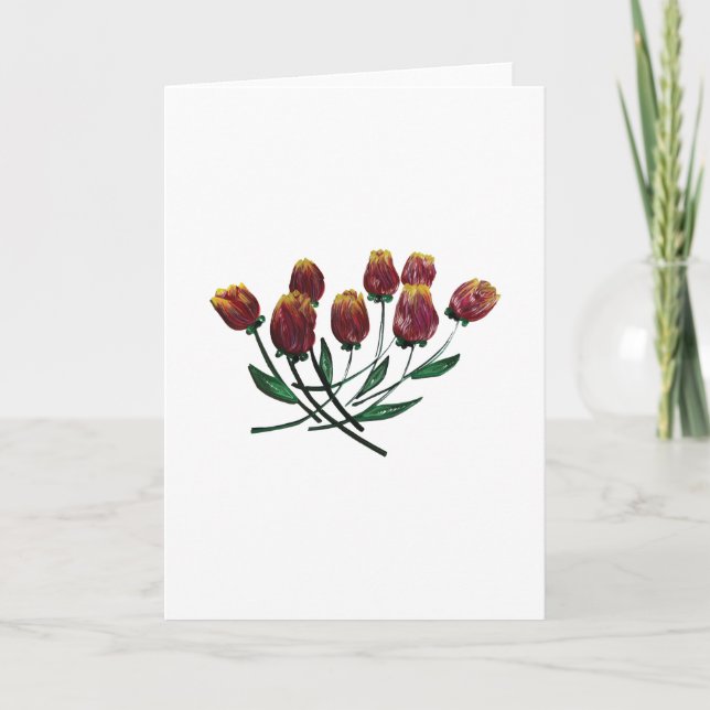 Quilled Tulips Greeting card - vertical (Front)