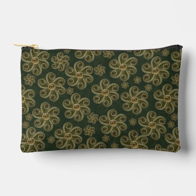 Quilled Woodland Floral Pattern Accessory Pouch (Front)
