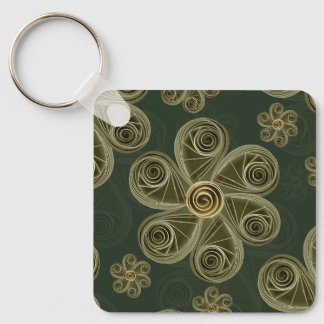 Quilled Woodland Floral Pattern Key Ring