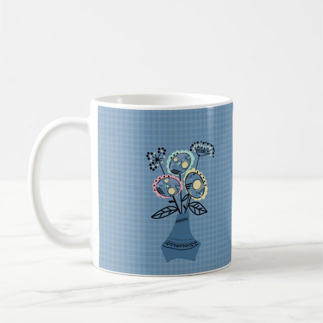 Quilling, flowers in vase coffee mug (Left)