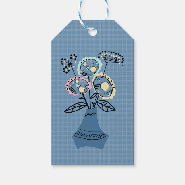 Quilling, flowers in vase gift tags (Front)
