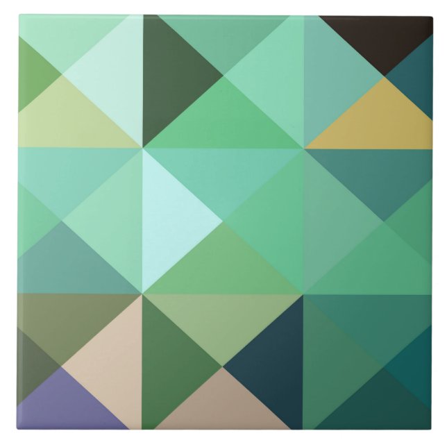 Quilt Block Aqua Blue Trivet Tile (Front)