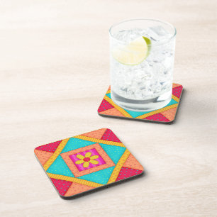 Quilt Block Art Coaster Set