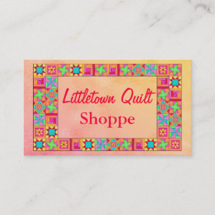 Quilt Block Border Colourful Patchwork Promotion Business Card