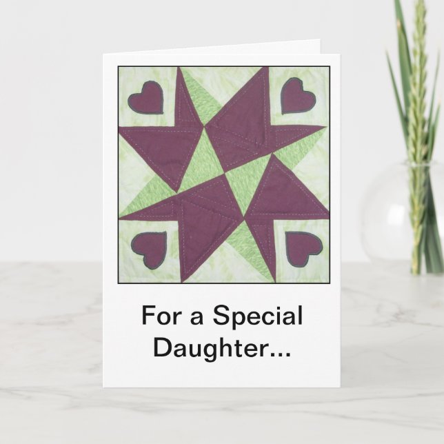 Quilt Block Encouragement Greeting Card (Front)