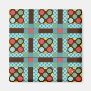 Quilt Block Pattern "Album" 2 Inch Square Magnet