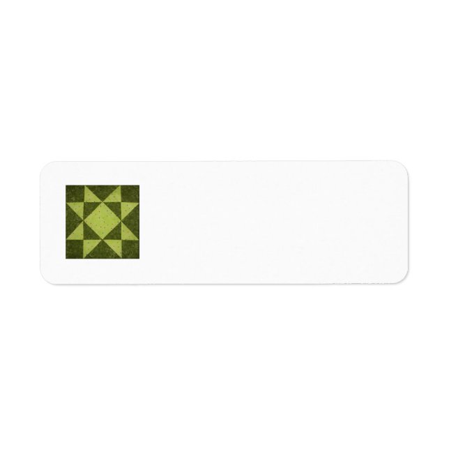 Quilt Block Return Address Labels Green (Front)