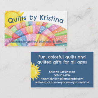 Quilt blocks rainbow quilter quilting sewing business card