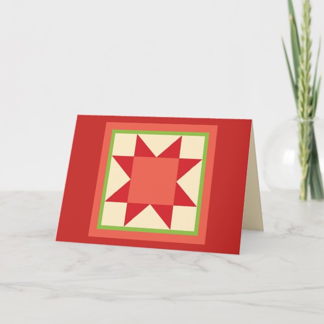 Quilt Christmas Card - Sawtooth Star (Front)