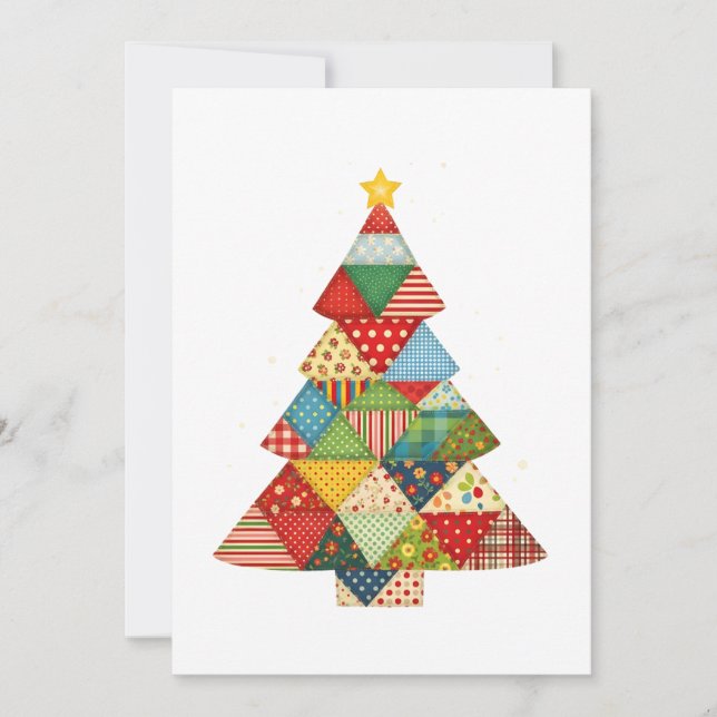 Quilt Christmas Tree Festive Quilt Lovers  Thank You Card (Front)