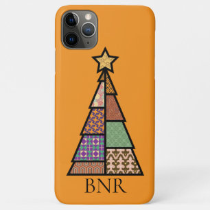 Quilt Christmas Tree with Monogram iPhone Case