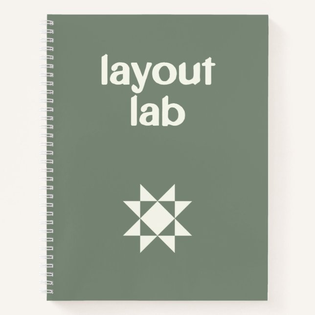 Quilt Design & Block Layout Lab Notebook (Front)