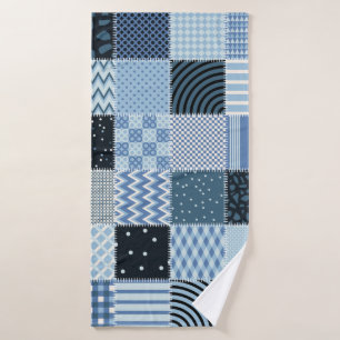 Quilt design. Seamless patchwork pattern from stit Bath Towel
