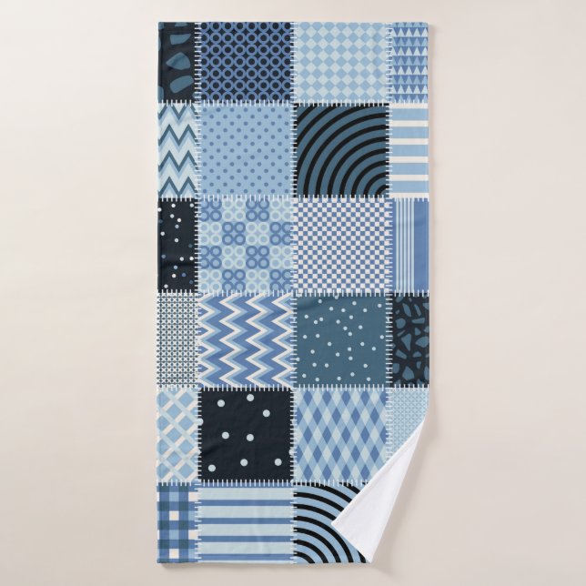 Quilt design. Seamless patchwork pattern from stit Bath Towel (Bath Towel)