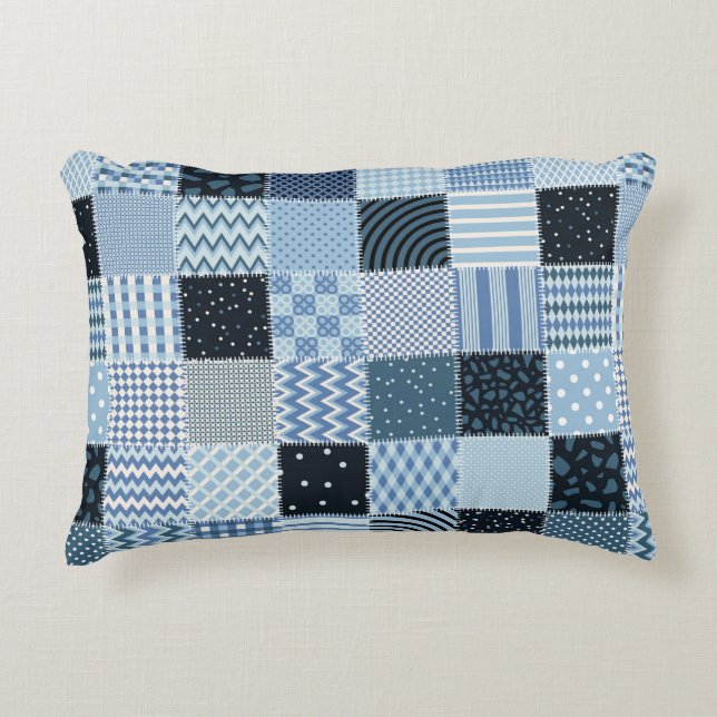 Quilt design. Seamless patchwork pattern from stit Decorative Cushion (Front)