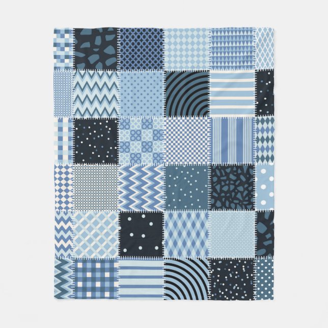 Quilt design. Seamless patchwork pattern from stit Fleece Blanket (Front)
