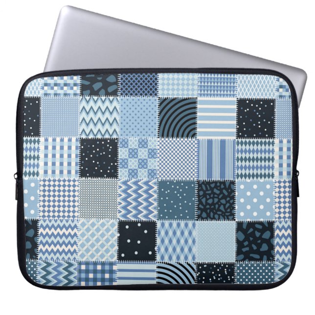 Quilt design. Seamless patchwork pattern from stit Laptop Sleeve (Front)