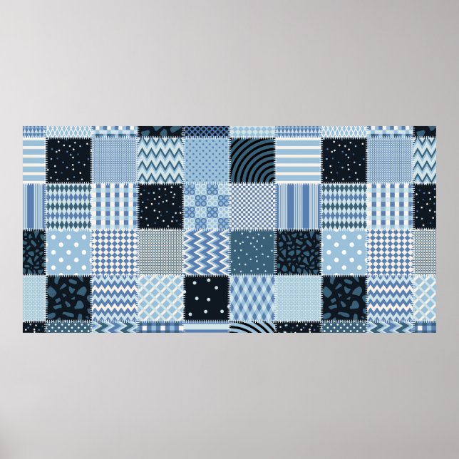 Quilt design. Seamless patchwork pattern from stit Poster (Front)
