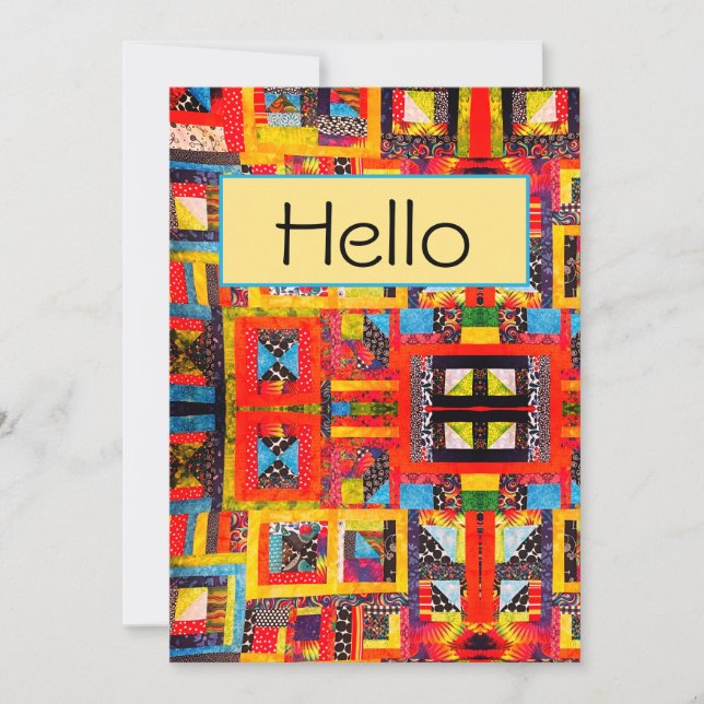 Quilt Improv Modern Bold Abstract Card (Front)