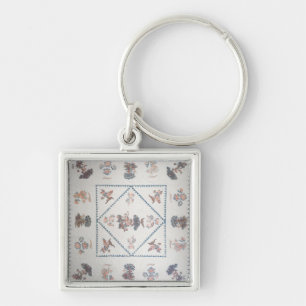 Quilt in 'Broderie Perse', c.1800 (applied, printe Key Ring