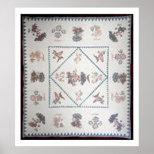 Quilt in 'Broderie Perse', c.1800 (applied, printe Poster