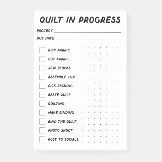 Quilt In Progress Checklist Post-it Notes