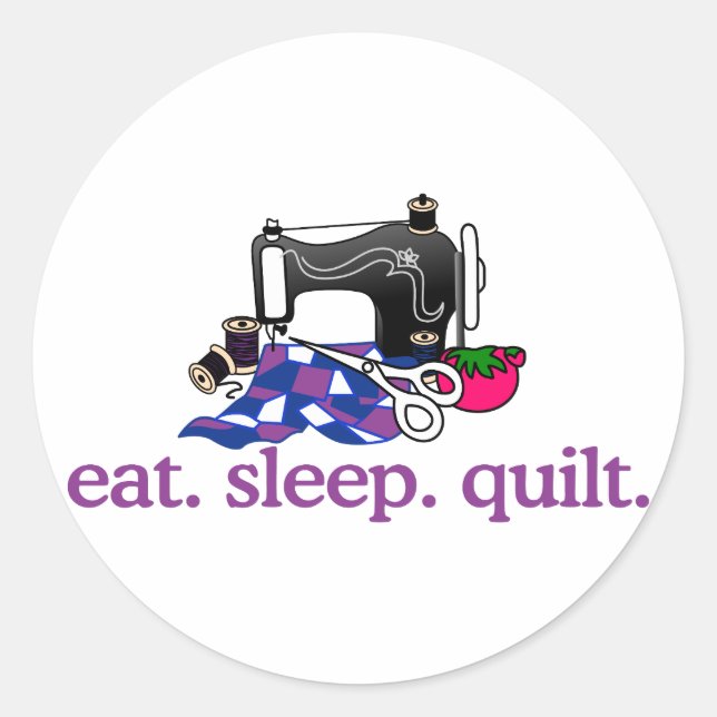 Quilt (Machine) Classic Round Sticker (Front)