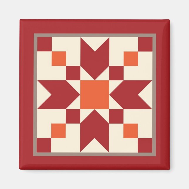 Quilt Magnet - Stepping Stones (turkey red) (Front)