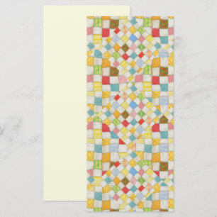 QUILT MOSAIC 4x9 Flat Card / Cream / Vertical
