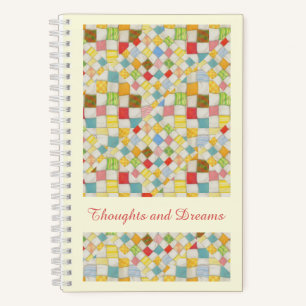 QUILT MOSAIC 5.5x8.5 Spiral Notebook / Cream