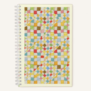 QUILT MOSAIC 5.5x8.5 Spiral Notebook / Cream
