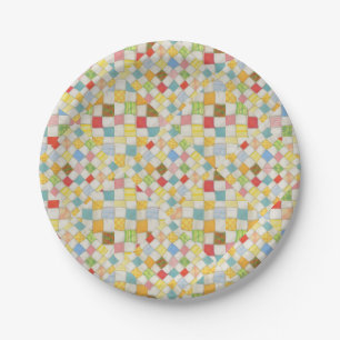 QUILT MOSAIC 7" Round Paper Plates