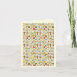QUILT MOSAIC Birthday Note Card / Cream