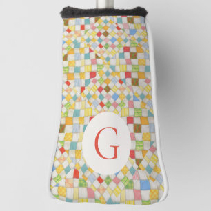 QUILT MOSAIC Golf Putter Cover + Initial