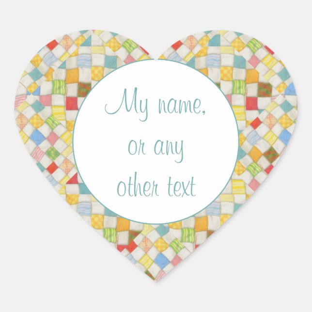 QUILT MOSAIC Heart Matte Stickers (Front)