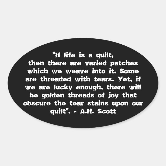 Quilt Of Joy Oval Sticker (Front)