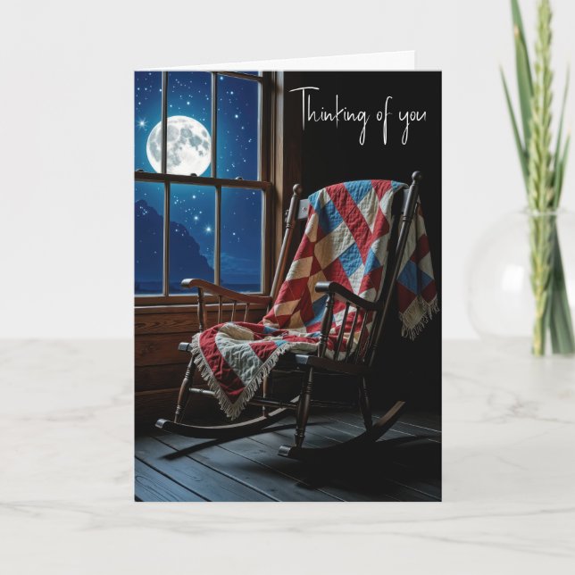 Quilt On a Rocking Chair In Moonlight Card (Front)