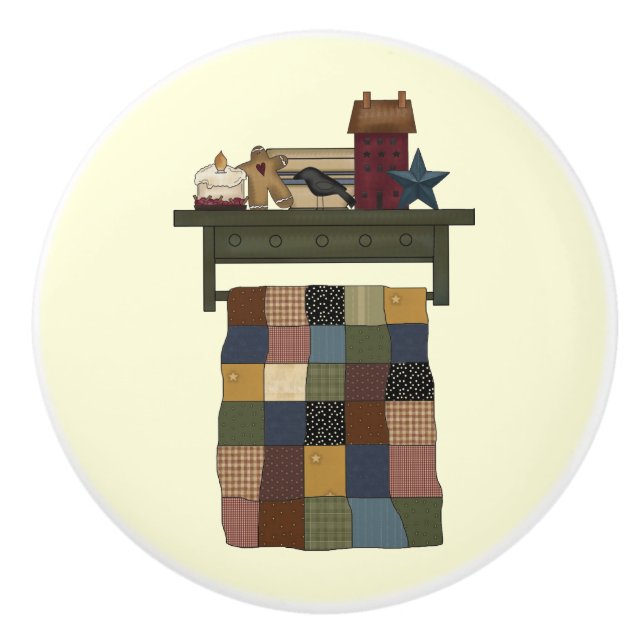 Quilt on Rack Drawer knob (Front)