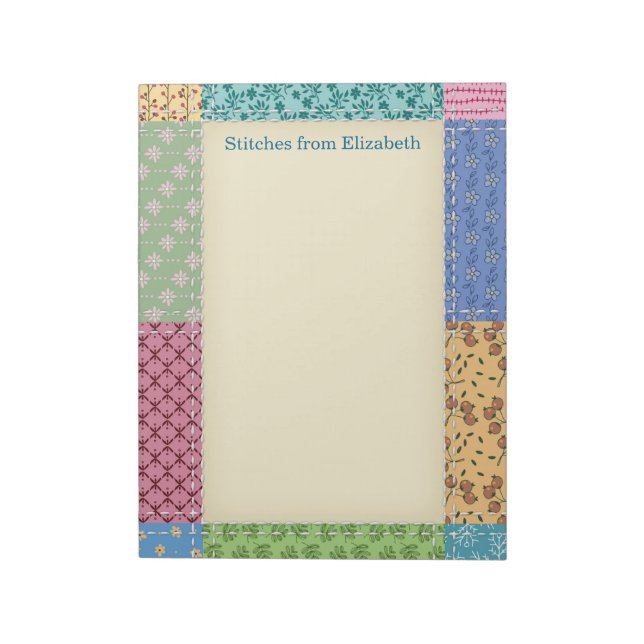 Quilt Patchwork Custom Notepad (Rotated)