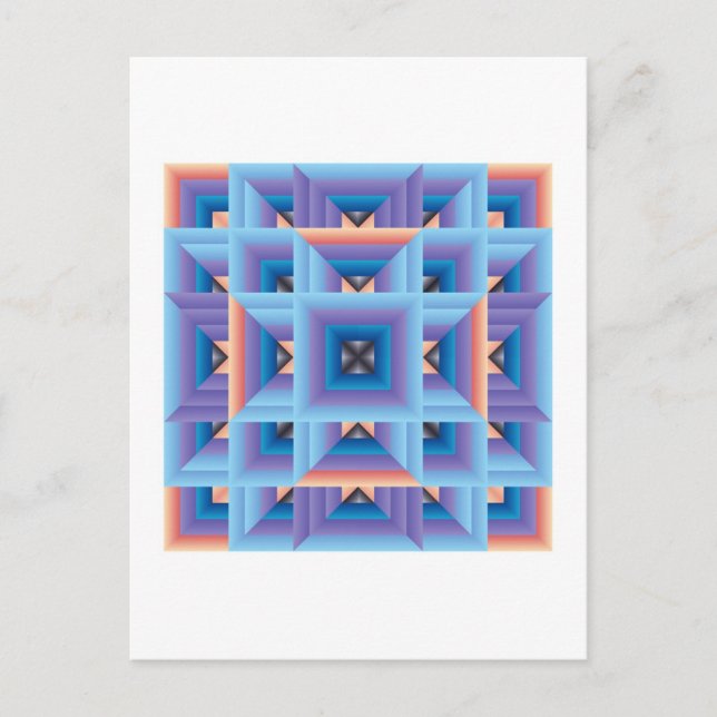 Quilt Pattern 3 in Blue and Purple Postcard (Front)